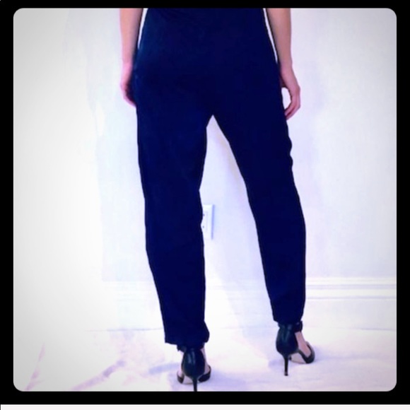 NWT Dressy Shimmer Satin Navy Jumpsuit - Picture 4 of 4